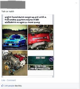 Yes this person was very serious about swapping in a RB25DETT with a GTR drivetrain into his 2.5RS