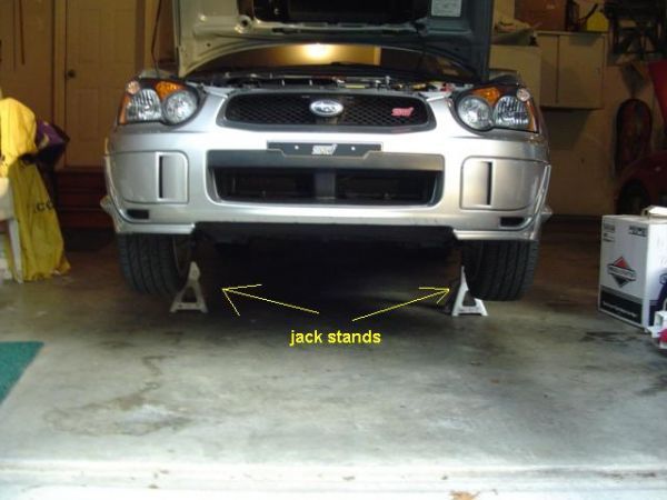 Anti-Lift Kit (ALK): Get the front of your STi up on jack stands.