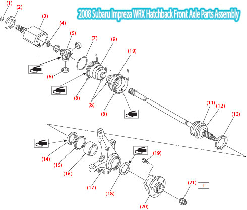 2008-Subaru-Impreza-WRX-Hatchback-Front-Axle-Parts-Assembly