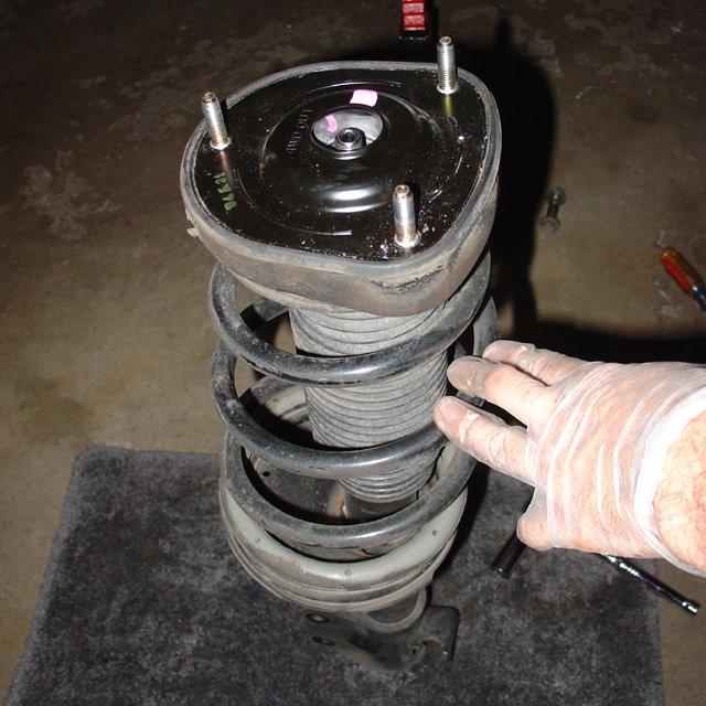 Spring: Rear strut assembly removed.