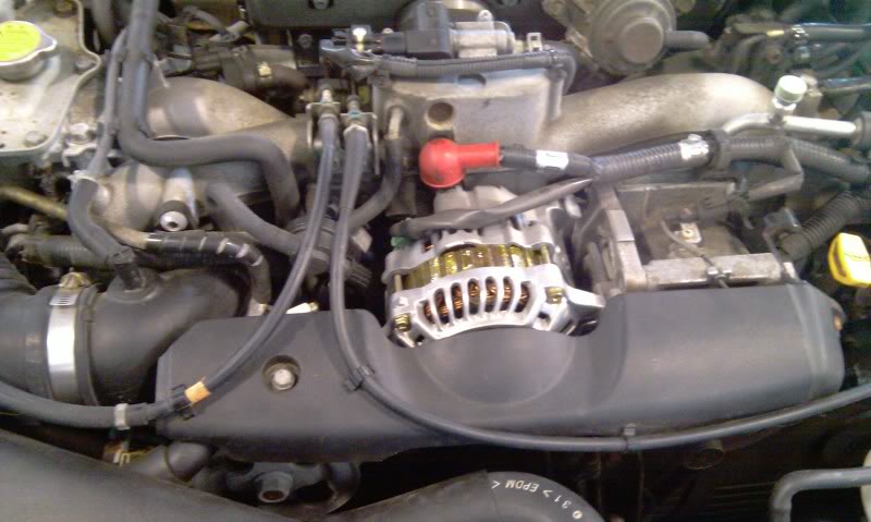 Alternator Replacement Subaru WRX/STi: The Alternator cover needs to be removed.