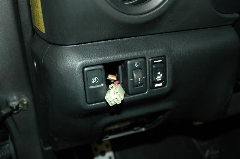 JDM Automatic Intercooler Switch: USDM STi intercooler switch removed. Get ready to install the JDM switch now.