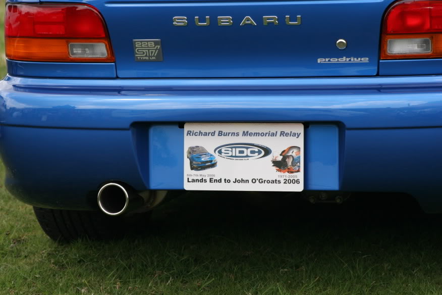 The rear of a Prodrive 22B Type UK.