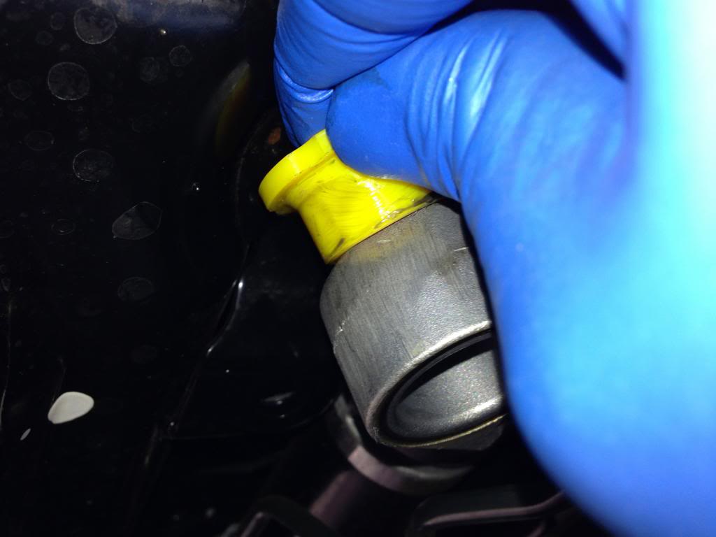 Steering Rack Bushings Install on a 08+ STi: Insert one half into the top of the bushing seating and insert the other half through the bottom.