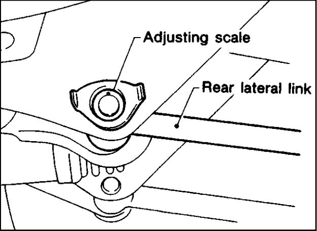 Subaru Wheel Alignment: Turn the adjusting bolt head until toe-in is at the specification.