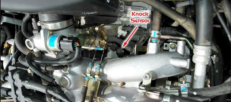 The knock sensor is designed to sense knocking signals from each cylinder. The knock sensor is a piezo-electric type element which converts knocking vibrations into electrical signals. 
